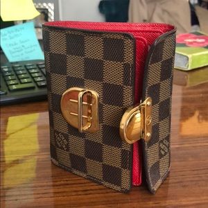 Damier ebene canvas koala wallet